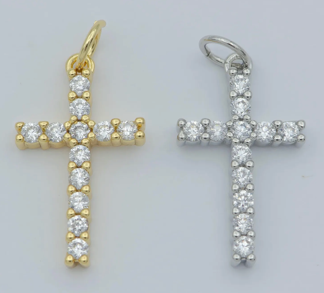 CZ Cross Charm