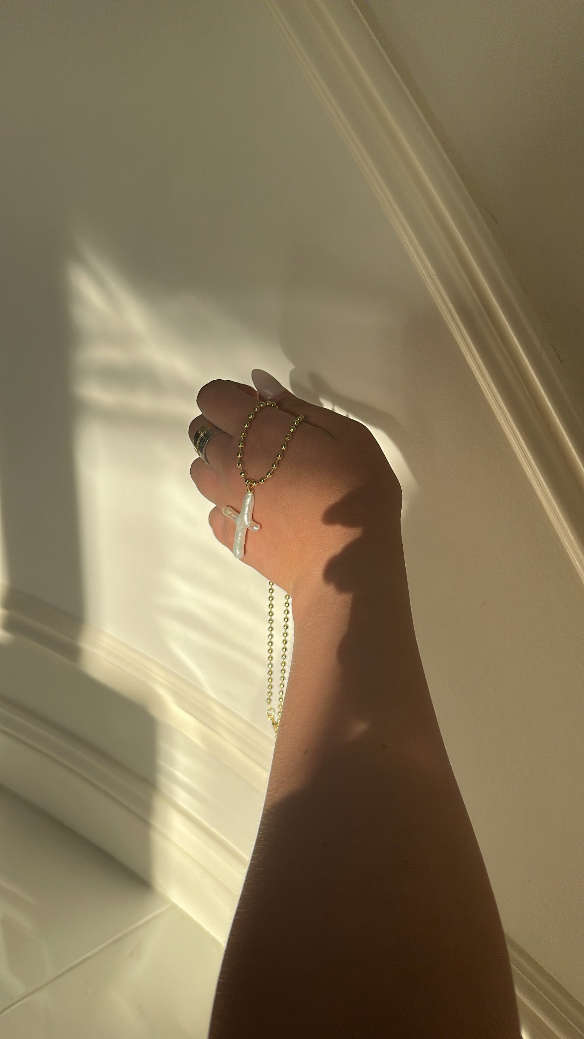 Pearl Cross Necklace