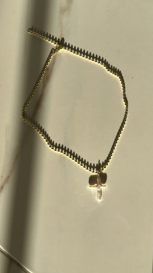 Pearl Cross Necklace