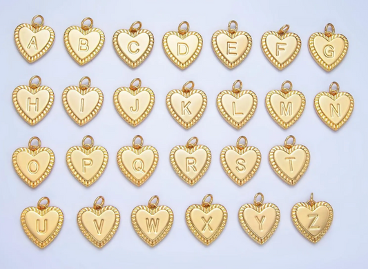 Heart Initial Charm
