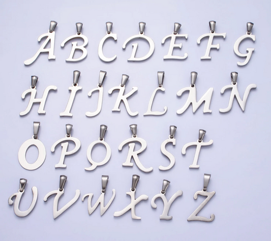 Stainless Steel Script Initial