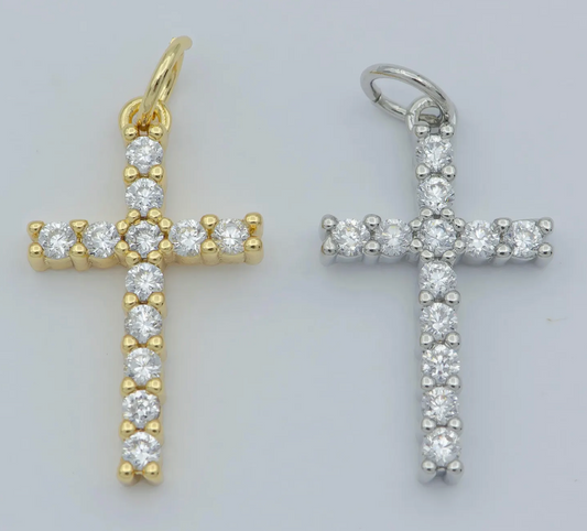 CZ Cross Charm